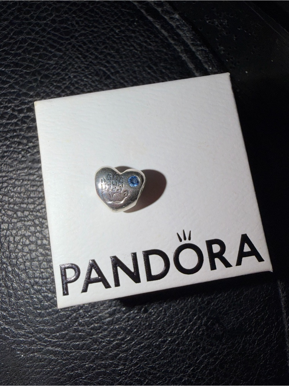 Pandora Silver Heart Charm with Engraving